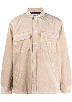Carhartt WIP logo-patch buttoned shirt - Brown