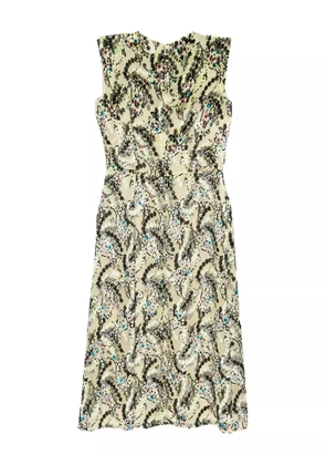 Prada Pre-Owned floral textured velvet dress - Green