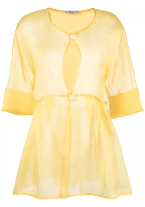 Fely Campo sheer peplum jacket - Yellow
