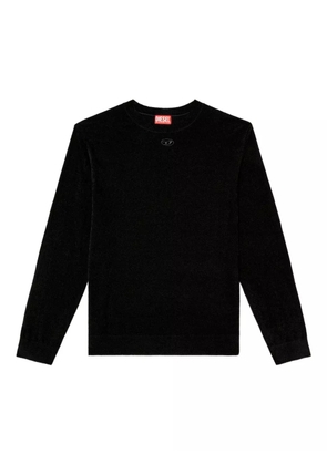 Diesel K-Cevro round-neck Oval D logo plaque sweater - Black