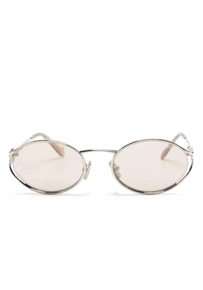 Miu Miu Eyewear oval-frame metal sunglasses - Silver
