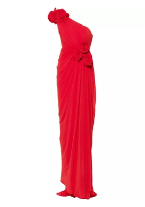 Ana Radu floral-appliqué maxi dress - Red