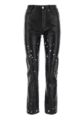 Durazzi Milano laser-cut leather trousers - Black