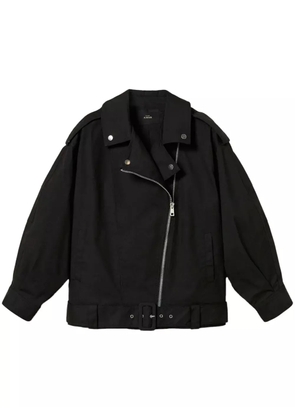 TWINSET belted biker jacket - Black