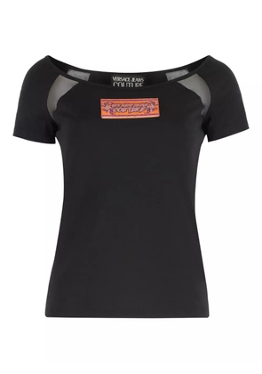 Versace Jeans Couture mesh-panel cotton t-shirt - Black