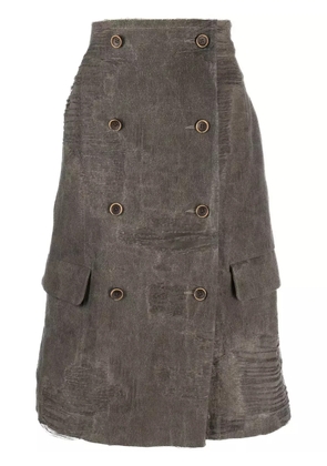 Uma Wang oversized distressed double-breasted top - Grey