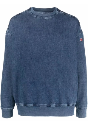 Diesel D-Krib washed-denim sweatshirt - Blue