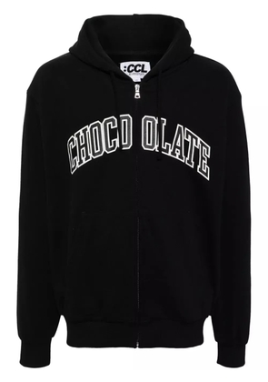 CHOCOOLATE logo-printed hooded jacket - Black
