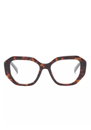 Prada Eyewear tortoiseshell geometric-frame glasses - Brown
