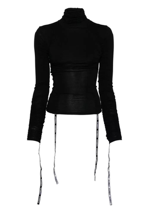 VETEMENTS logo-strap roll-neck top - Black