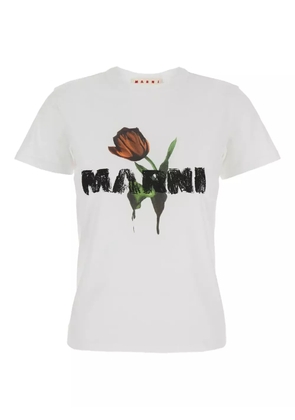 Marni floral-print T-shirt - White