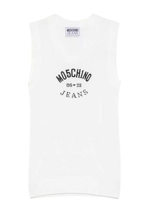 MOSCHINO JEANS intarsia-logo tank top - White
