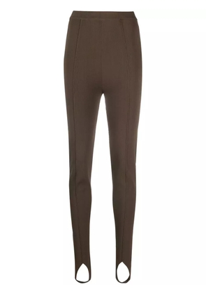 Nanushka stirrup-cuffs high-waisted leggings - Brown
