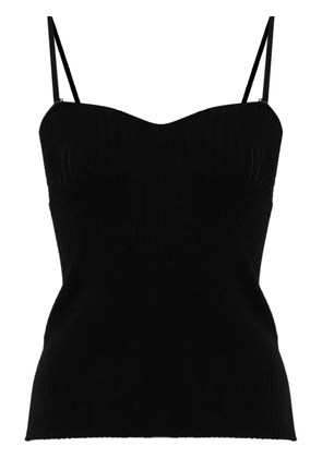 Emporio Armani sweetheart-neck ribbed tank top - Black