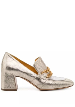 Madison.Maison block heel loafers - Silver