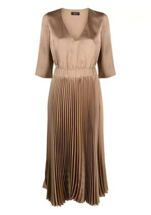 Fabiana Filippi pleated midi dress - Brown