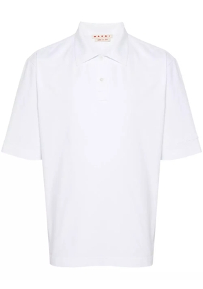 Marni logo-patch polo shirt - White