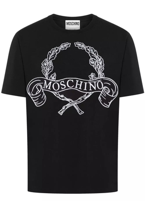 Moschino Laurel-print jersey T-shirt - Black