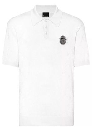 Billionaire Crest-appliqué polo shirt - White