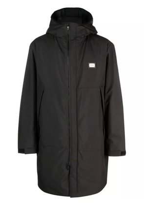 Dolce & Gabbana logo-plaque hooded coat - Black