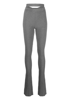 ANDREĀDAMO ribbed-knit flared trousers - Grey