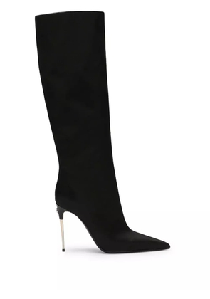 Dolce & Gabbana logo-plaque leather boots - Black