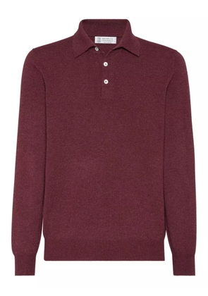 Brunello Cucinelli knitted polo shirt - Red