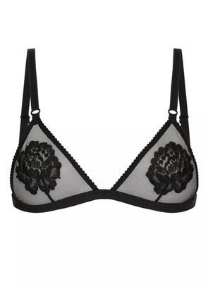 Dolce & Gabbana floral-motif triangle bra - Black
