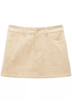 Filippa K A-line cotton-blend miniskirt - Neutrals