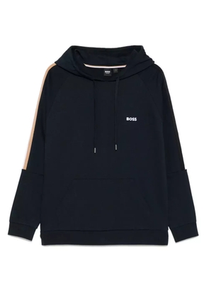 BOSS logo-embroidered hoodie - Blue