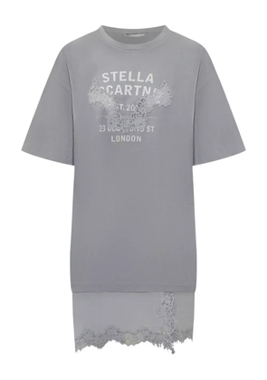 Stella McCartney lace-embellished cotton mini dress - Grey
