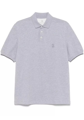 Brunello Cucinelli logo-print polo shirt - Grey