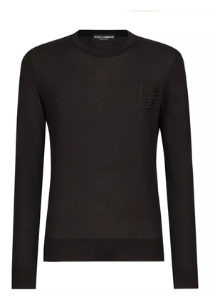 Dolce & Gabbana logo embroidered jumper - Black