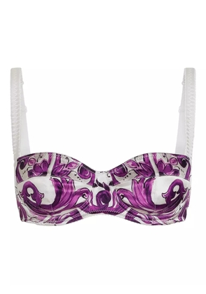 Dolce & Gabbana graphic-print bra - White