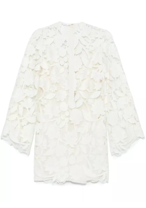 Elie Saab embroidered tulle mini dress - Neutrals