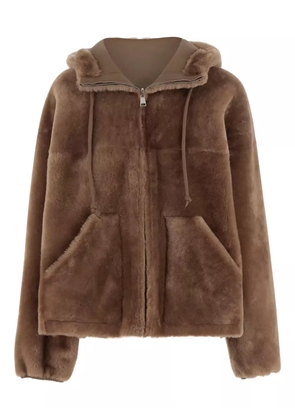 Blancha hooded shearling jacket - Brown