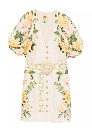 FARM Rio Garden Cascade mini dress - Neutrals