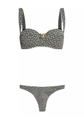 Balmain graphic print bikini set - Black