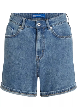 Karl Lagerfeld Jeans high-rise denim shorts - Blue