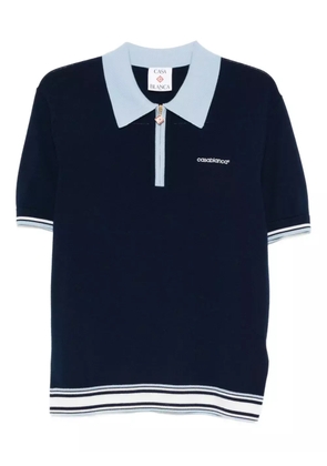Casablanca zip-front polo shirt - Blue