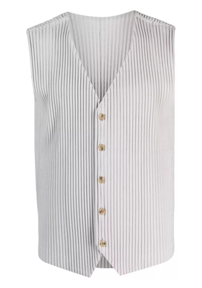 Homme Plissé Issey Miyake plissé-effect V-neck waistcoat - Grey