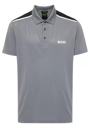BOSS logo-print polo shirt - Grey
