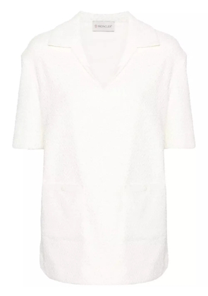 Moncler logo-appliqué textured top - Neutrals