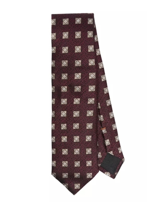 Zegna patterned-jacquard tie - Red