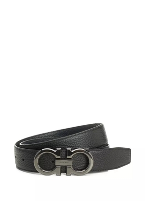Ferragamo Gancini-buckle leather belt - Black