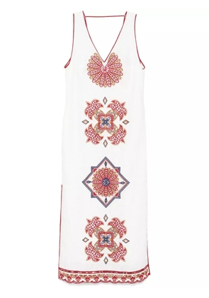 FARM Rio Marys Tiles Richelieu midi dress - White