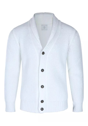 Eleventy shawl-collar ribbed cardigan - White