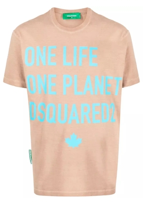DSQUARED2 slogan-print cotton T-shirt - Brown