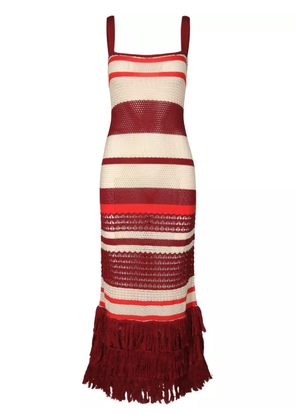 Johanna Ortiz striped midi dress - Red