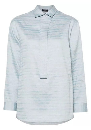 Emporio Armani striped linen-blend shirt - Blue